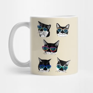 Cute Tuxedo cat in glasses  Copyright TeAnne Mug